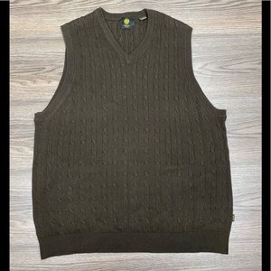 Donald Trump Golf Brown Cable Knit Sweater Vest L